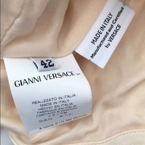 Versace cream colored body con dress